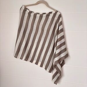 Elietian Striped Knit Lightweight Poncho NEW